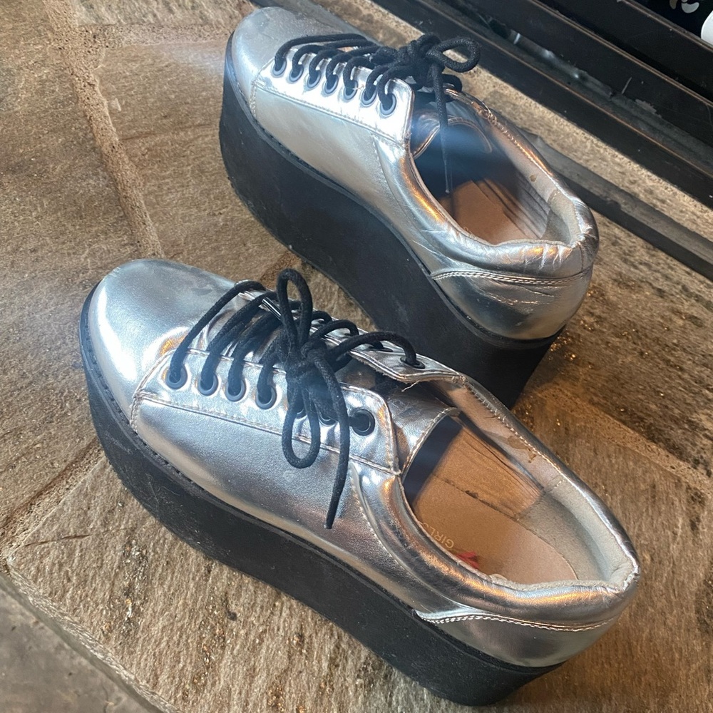 Silver Platform Sneakers